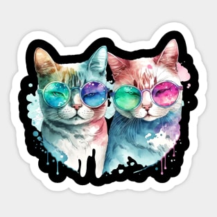 Cat Couple valentines day Sticker